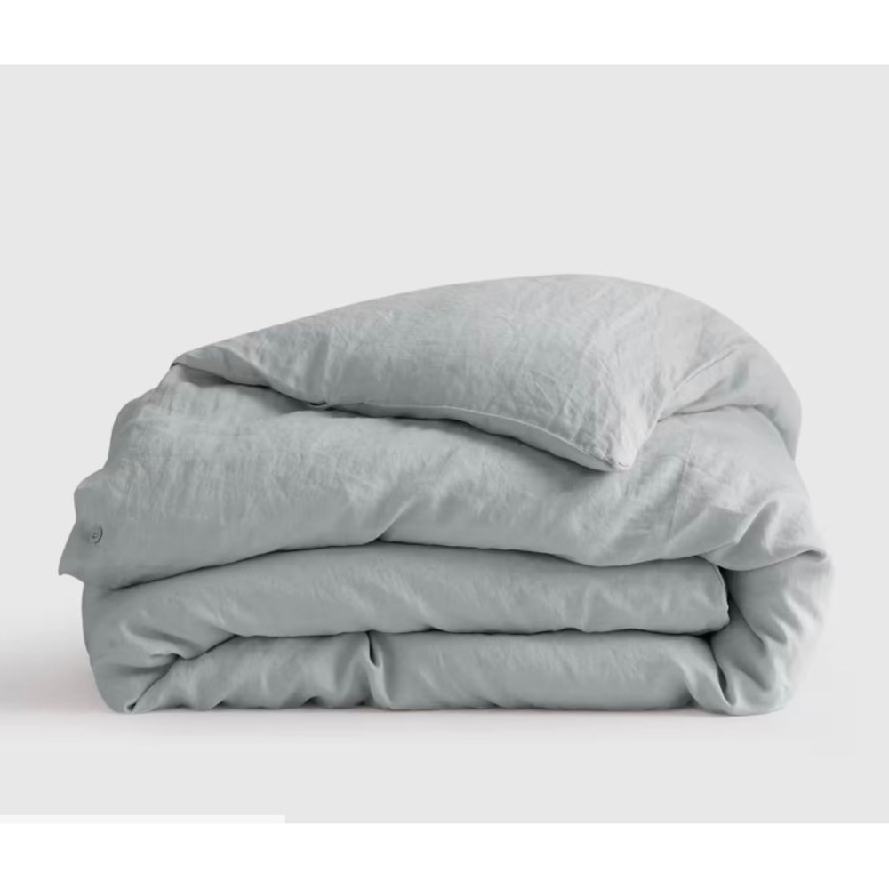 Quince Unisex King/Cal King Duvet Cover Mist European Linen NEW